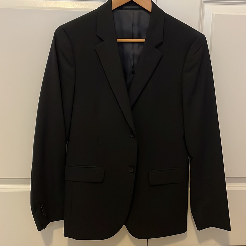 Theory wool black suit, sz 36S, pants sz30